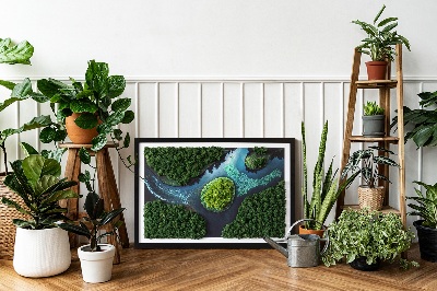 Framed moss wall art Island in a backwater