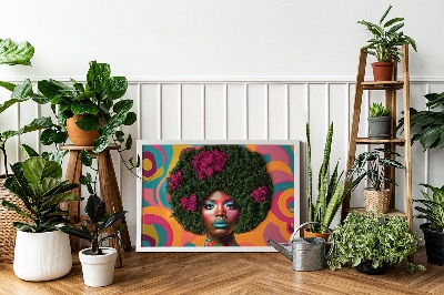 Moss wall art Woman with an afro