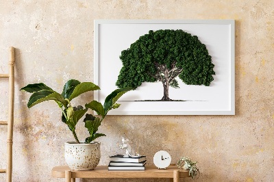 Green moss wall art Tree on a white background