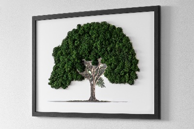 Green moss wall art Tree on a white background