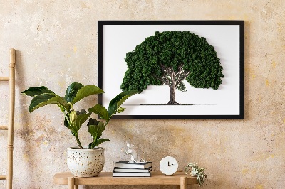 Green moss wall art Tree on a white background