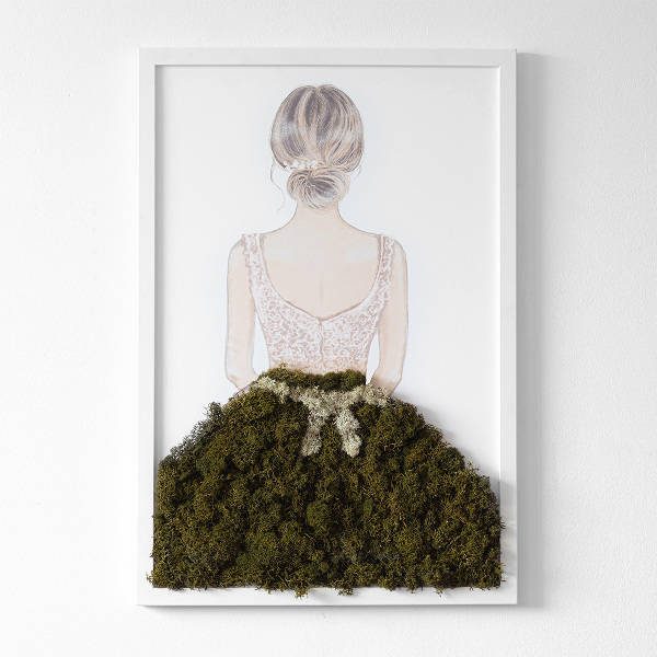 Living moss wall art Ballerina