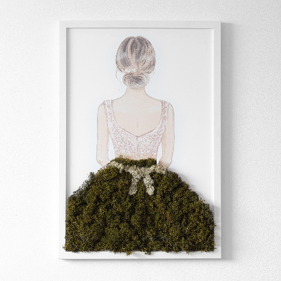 Living moss wall art Ballerina