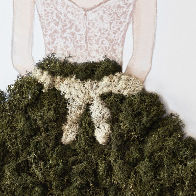 Living moss wall art Ballerina