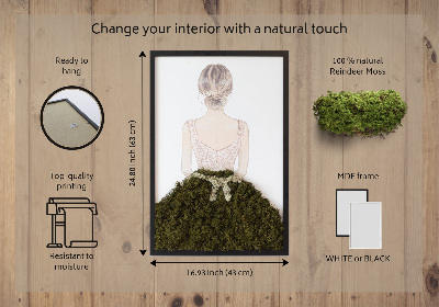 Living moss wall art Ballerina