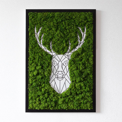 Moss wall art Geometric deer