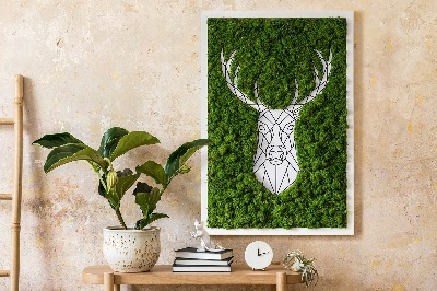 Moss wall art Geometric deer