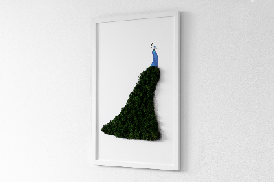Framed moss wall art Peacock