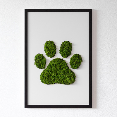 Moss wall art Paw print