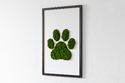 Moss wall art Paw print