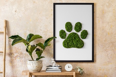 Moss wall art Paw print