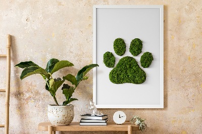 Moss wall art Paw print