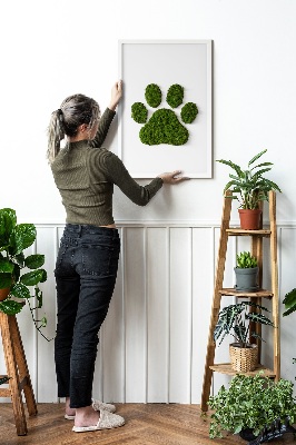 Moss wall art Paw print