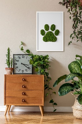 Moss wall art Paw print