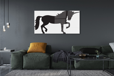 Glass print Black unicorn