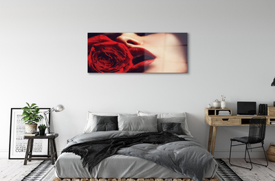 Glass print Mouth woman rose