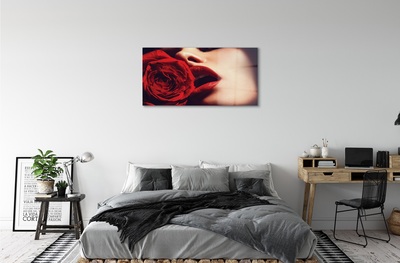 Glass print Mouth woman rose