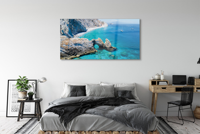 Glass print Coast of greece sea beach