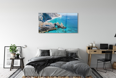 Glass print Coast of greece sea beach