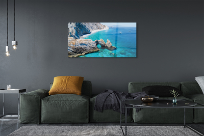 Glass print Coast of greece sea beach