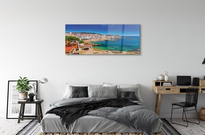 Glass print Spain beach city coast