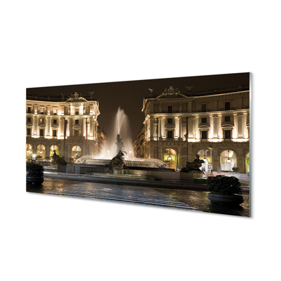 Glass print Rome fountain square night