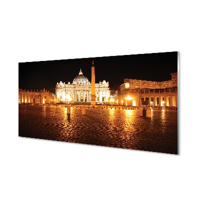 Glass print Rome basilica square night