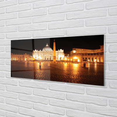 Glass print Rome basilica square night