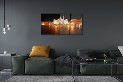 Glass print Rome basilica square night