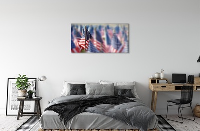 Glass print United states flag