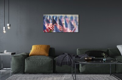 Glass print United states flag