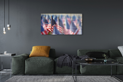 Glass print United states flag