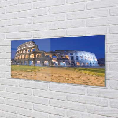 Glass print Sunset rome colosseum