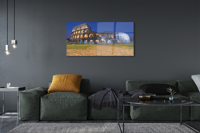 Glass print Sunset rome colosseum