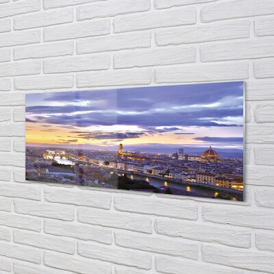 Glass print Italy sunset river sun