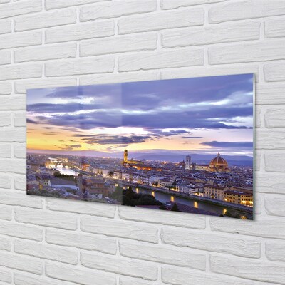 Glass print Italy sunset river sun