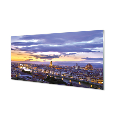 Glass print Italy sunset river sun