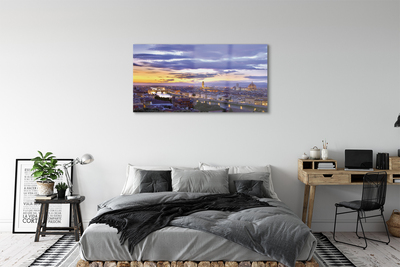 Glass print Italy sunset river sun