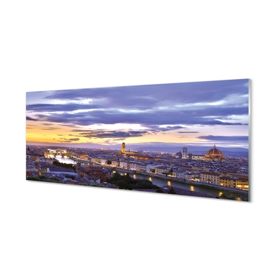 Glass print Italy sunset river sun