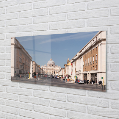 Glass print Rome building roads cathedral