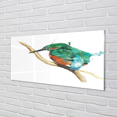 Glass print Painted colorful parrot