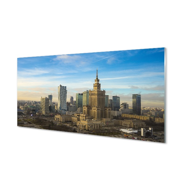 Glass print Panorama of skyscrapers in warsaw