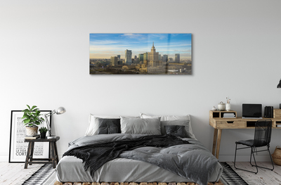 Glass print Panorama of skyscrapers in warsaw