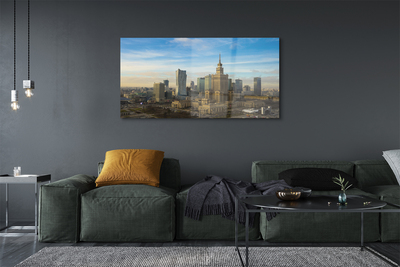 Glass print Panorama of skyscrapers in warsaw