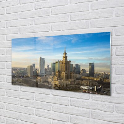 Glass print Panorama of skyscrapers in warsaw