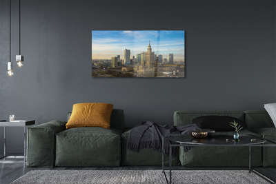 Glass print Panorama of skyscrapers in warsaw