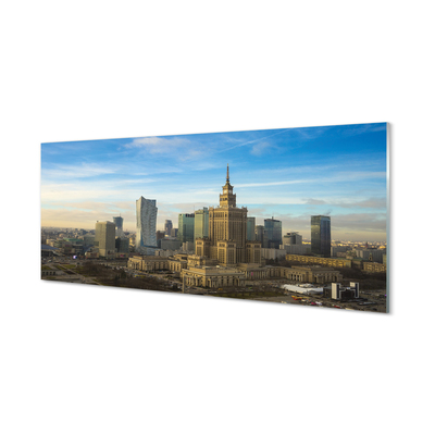 Glass print Panorama of skyscrapers in warsaw