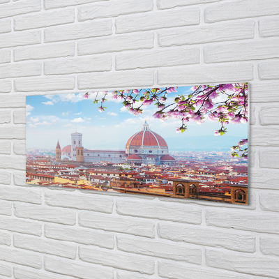 Glass print Italy cathedral panoramic night