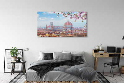 Glass print Italy cathedral panoramic night