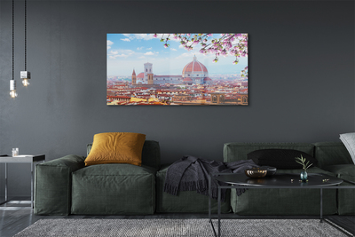 Glass print Italy cathedral panoramic night